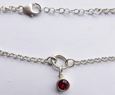 Sterling Silver 925 Floating Birthstone Bracelets | Swarovski Crystal Pendants 4mm length 8,2" - 4,5g