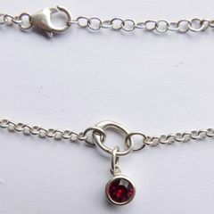 Sterling Silver 925 Floating Birthstone Bracelets | Swarovski Crystal Pendants 4mm length 8,2" - 4,5g