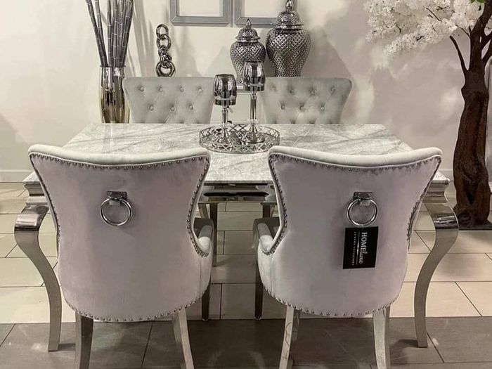 Marble Kitchen Dining Table With 6 Chairs