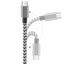 New 1m Nylon Micro USB Fast Quick Charge 3.0 Silver 100cm Cable Lead Data #904 Image 3