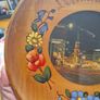 Vintage Wooden Dortmund Hanging Plate | 1960s Hand Painted Wood Burned Plate Image 4