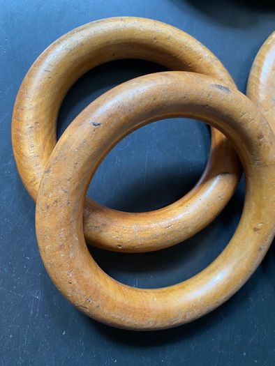 Antique wooden gymnastic rings