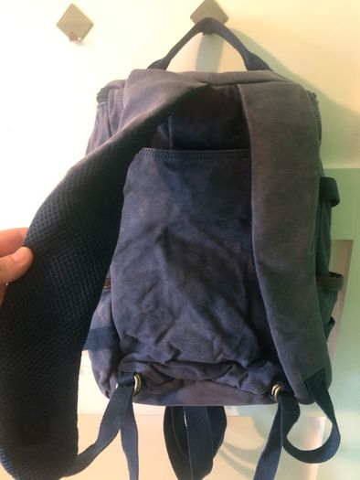 Kaukko blue canvas denim duffel bag backpack rucksack with laptop compartment