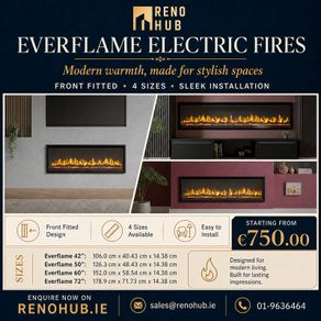 Media Wall Fireplace - Everflame 42"