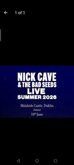 Nick Cave Tickets X2