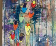 Original Abstract Painting of Cyclists Tour De France The Peleton Bike Bicycle Art  Gift