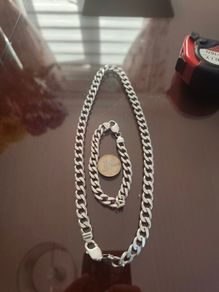 Sterling silver  necklace chain and bracelet