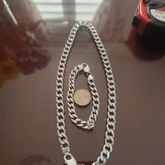 Sterling silver  necklace chain and bracelet
