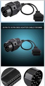 obd1 to obd2 adapter, 20 pin OBD1 to 16 pin OBD2 adapter diagnostic extension cable connection cable OBDII adapter plug scanner converter cable replacement for E36 E38 E39 E46 E53 X5 Z3