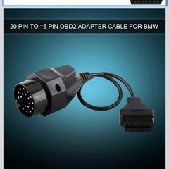obd1 to obd2 adapter, 20 pin OBD1 to 16 pin OBD2 adapter diagnostic extension cable connection cable OBDII adapter plug scanner converter cable replacement for E36 E38 E39 E46 E53 X5 Z3