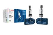 2 x Bosch QF0466 - Programmable Universal QUICK FIT TPMS sensor - Tyre pressure sensor with silver-coloured metal valve - 433.92 MHz