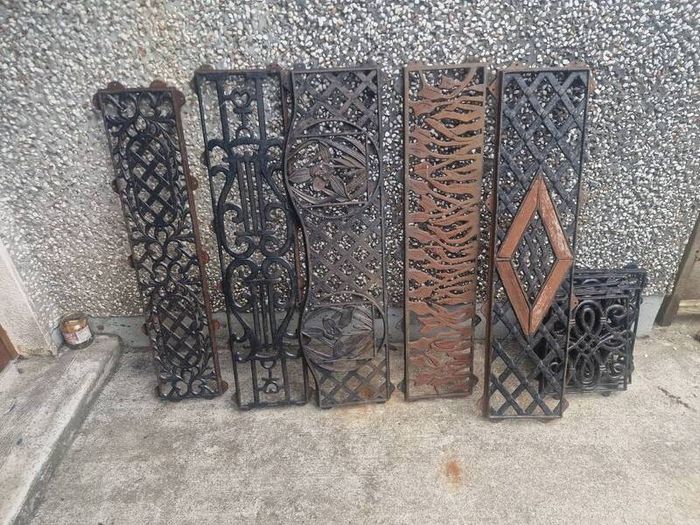 Cast iron bench back covers