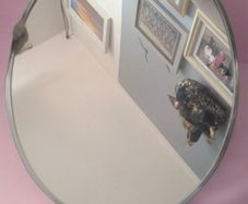 Antique Art Nouveau Silver Plated Brass Vanity Mirror Circa 1900
