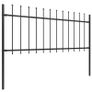 Garden Fence with Spear Top Steel 5.1x0.6 m Black Image 2