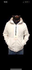 MONCLER Rukbat Logo-jacquard Hooded Windbreaker White Jacket Size 4 (XL)