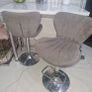 breakfast bar and 2 velvet bar stools Image 5