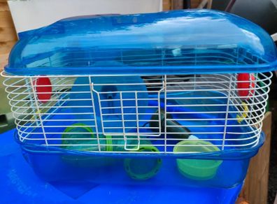 Small hamster cage with accessories