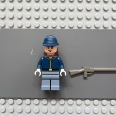 lego the Lone Ranger tlr019 Cavalry Soldier minifigure- Backpack, Black Eyebrows, Crooked Smile