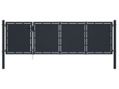 Garden Gate Steel 350x75 cm Anthracite