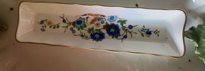 1950s Aynsley China ... Marlina Pencil or mint dish blue flower design made in England