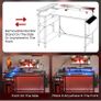 L Shaped Gaming Desk with LED Lights & Power Outlets, 100x80cm Image 8