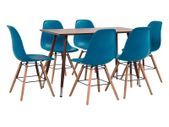 7 Piece Dining Set Plastic Turquoise