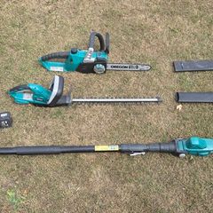 20v cordless Ferrex 2 x Hedge trimmers and chainsaw