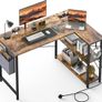 L Shaped Computer Desk with Power Outlet Image 2