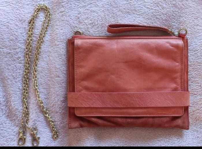 Oasis Orange 100% Real Leather 3 in 1 bag
