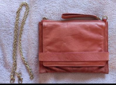 Oasis Orange 100% Real Leather 3 in 1 bag