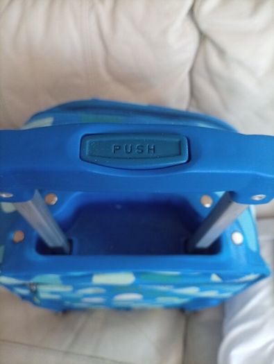 Blue dotted suitcase