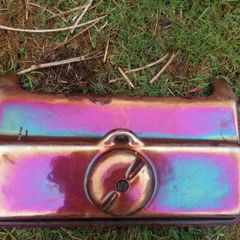 Cast Iron Fire Front Vintage Luster Iredescent  16''