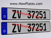 Pair of D Flag Pressed German Number Plates x2 ( 1 Pair )