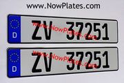 Pair of D Flag Pressed German Number Plates x2 ( 1 Pair )