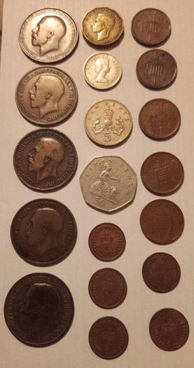 Vintage British Coin Lot - George V, George VI & Early Elizabeth II