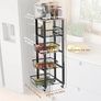 5-Tier Kitchen Storage Trolley, Pull-Out Fruit Basket Stand, Vegetable Storage Rack On Wheelsy, Kitchen tall trolley with Wheels, Chefs Trolle Image 2