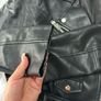 Stradivarius Black Faux Leather Biker Jacket Size S Image 4