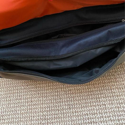 Eddie Bauer Computer Shoulder Bag Two-Tone Green Navy Tech Commuter Case