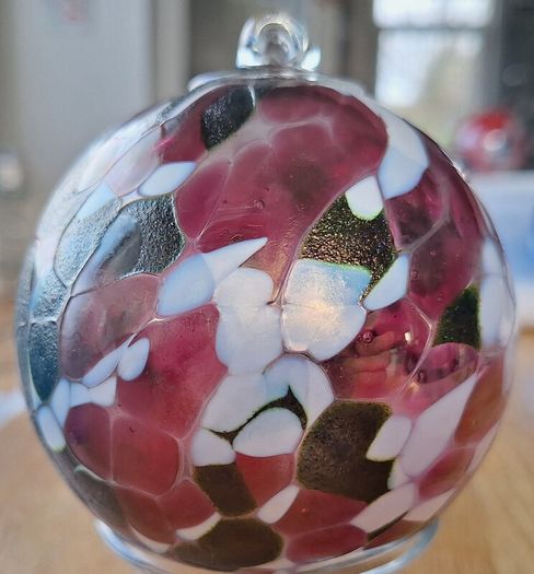Decorative glass hanging ornament.
