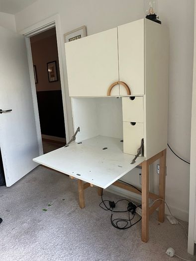 Folding desk unit