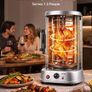 Countertop Vertical Rotating Oven 11.5L Rotisserie Shawarma Machine, 1500W Kebab Grill Roaster with Heat-Resistant Door, Drip Tray, and Timer Control, Kebab Rack with 7 Skewers Image 2