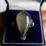 Vintage Agate Gemstone 925 Sterling Silver Jewelry Ring Size P - 7,3g Image 2