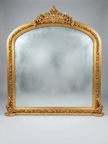 Victorian Style Giltwood Overmantel Mirror