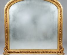Victorian Style Giltwood Overmantel Mirror