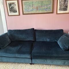 Beautiful large velvet sofa