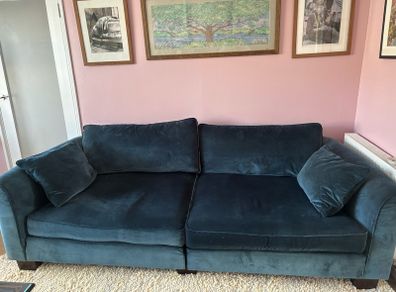 Beautiful large velvet sofa