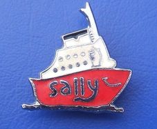 SALLY LINE (UK ferry company) - souvenir enamel badge of the Sally Line mascot (1980's)