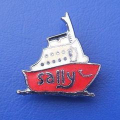 SALLY LINE (UK ferry company) - souvenir enamel badge of the Sally Line mascot (1980's)
