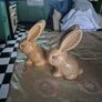 12cm high Vintage pair of Sylvac buff bunnies Image 9