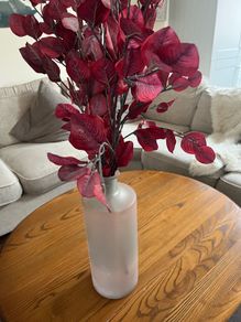 Large vase from ez living with artificial leaves from Marks and Spencer